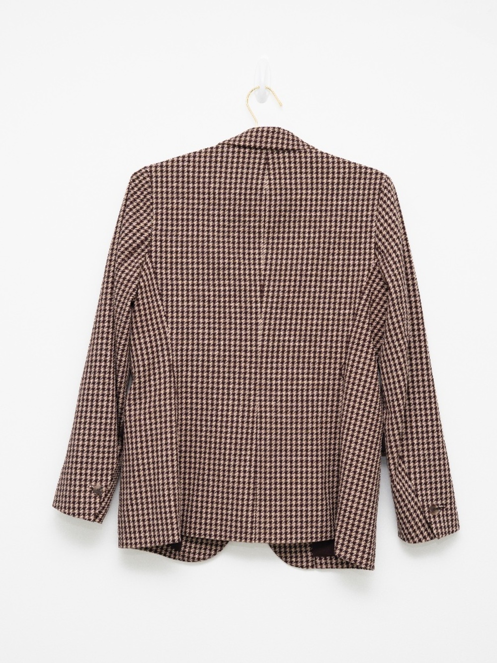 Anne Klein - Brown Houndstooth Single-Button Blazer - Picture 5 of 8